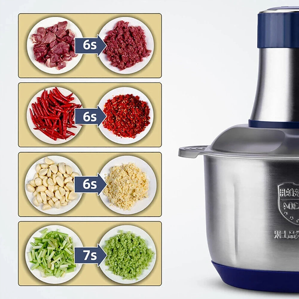 Robot culinaire multifonction en acier inoxydable