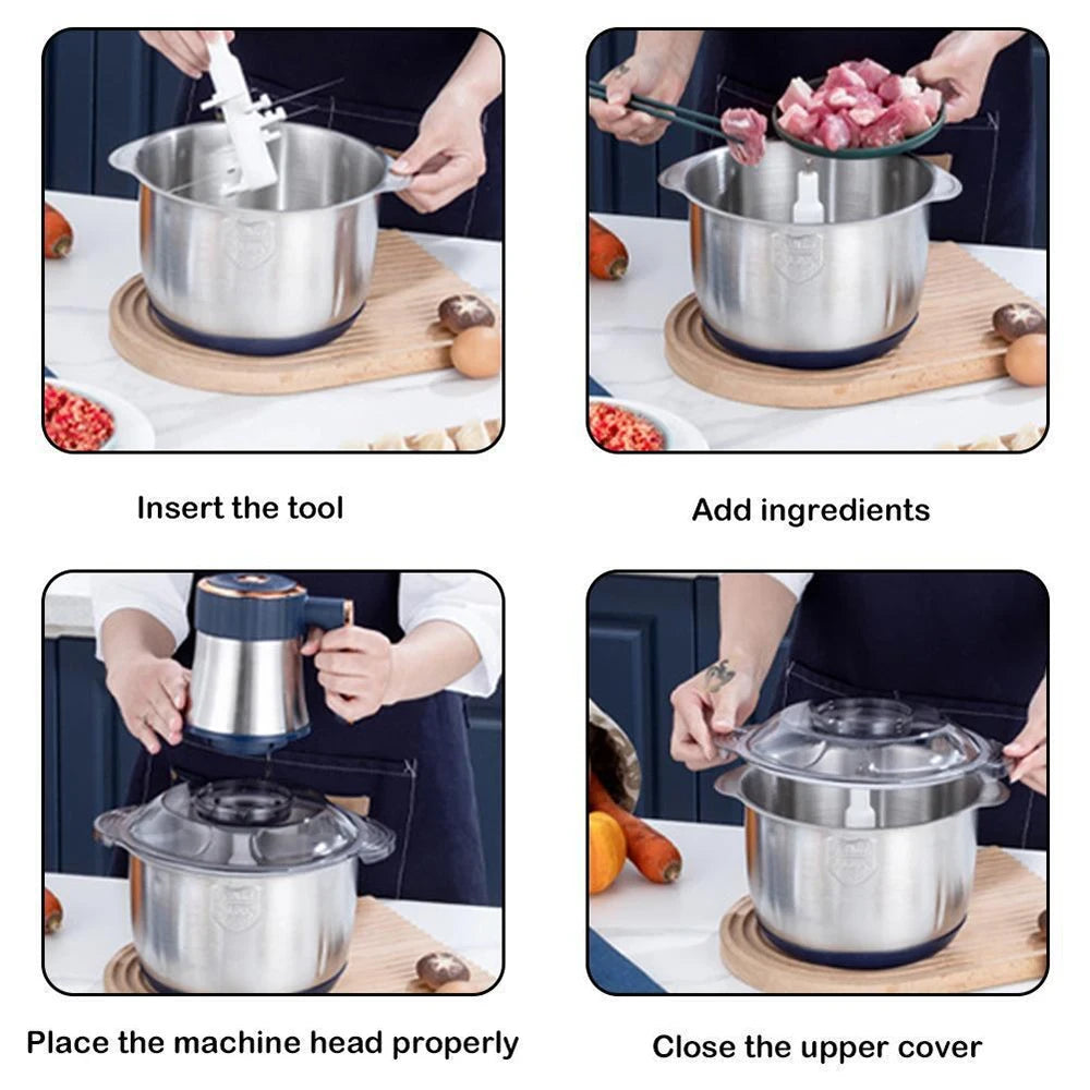 Robot culinaire multifonction en acier inoxydable